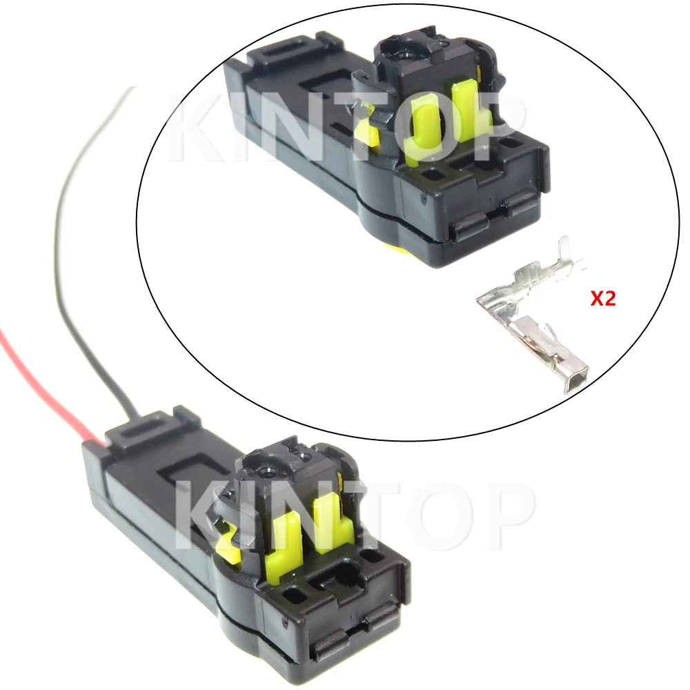 1 Set 2 Pins Car Connector With Terminal Auto AC Assembly Steering Wheel Low Current Wire Harness Socket With Wires