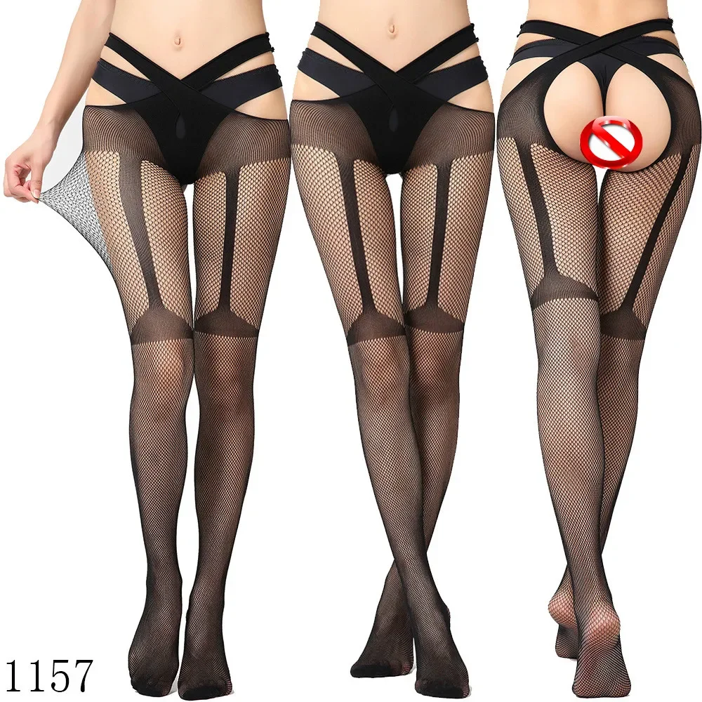 High-end Fishnet Stockings Sexy Stockings Bottoming Pantyhose Fishnet Eye Jacquard Sexy Non-slip Suspenders Fishnet Stockings