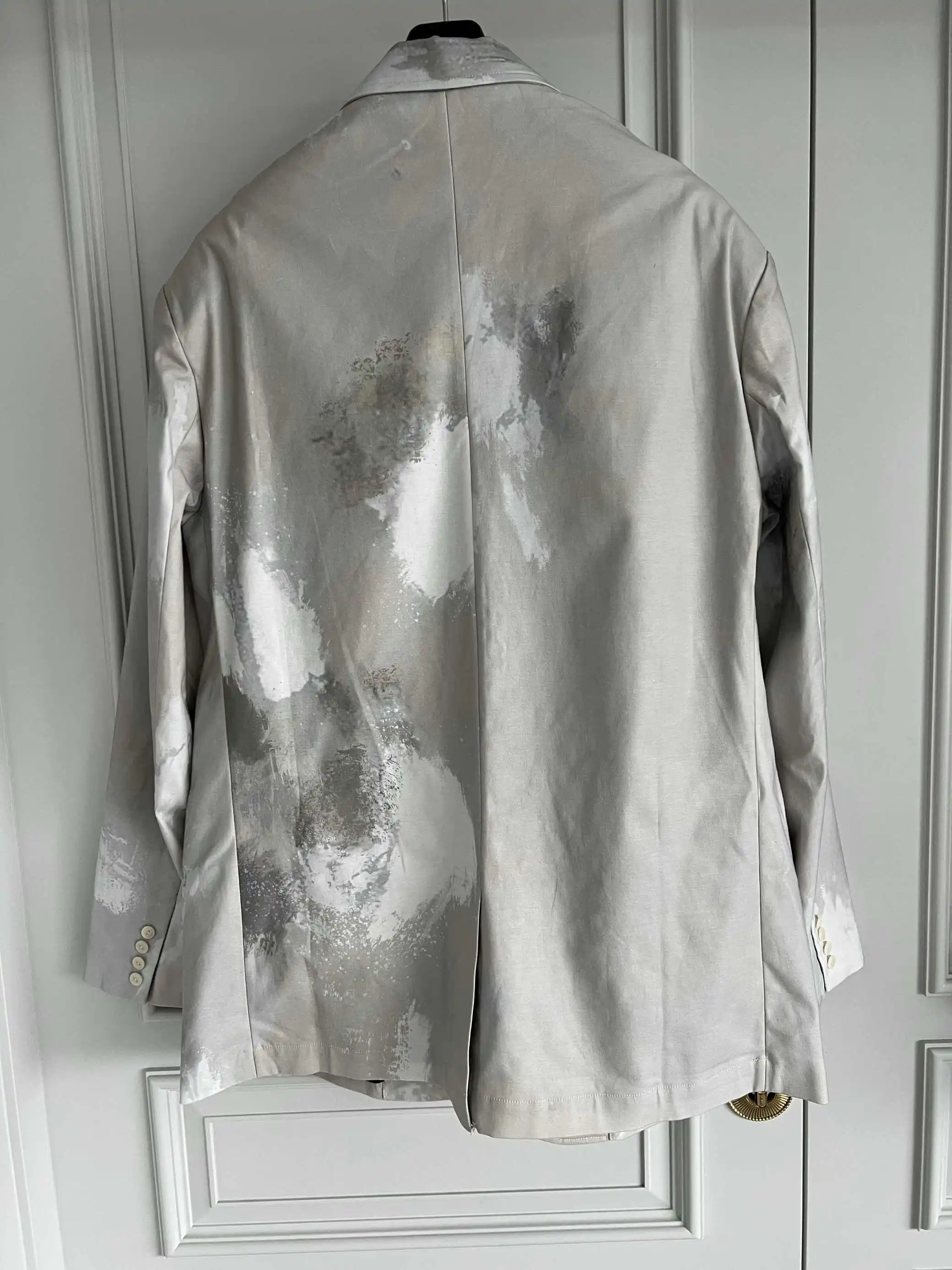 TOP-YAMAMOTO original design: Yuka Asakura Graffiti Print Jacket, pure cotton ink-dyed suit man