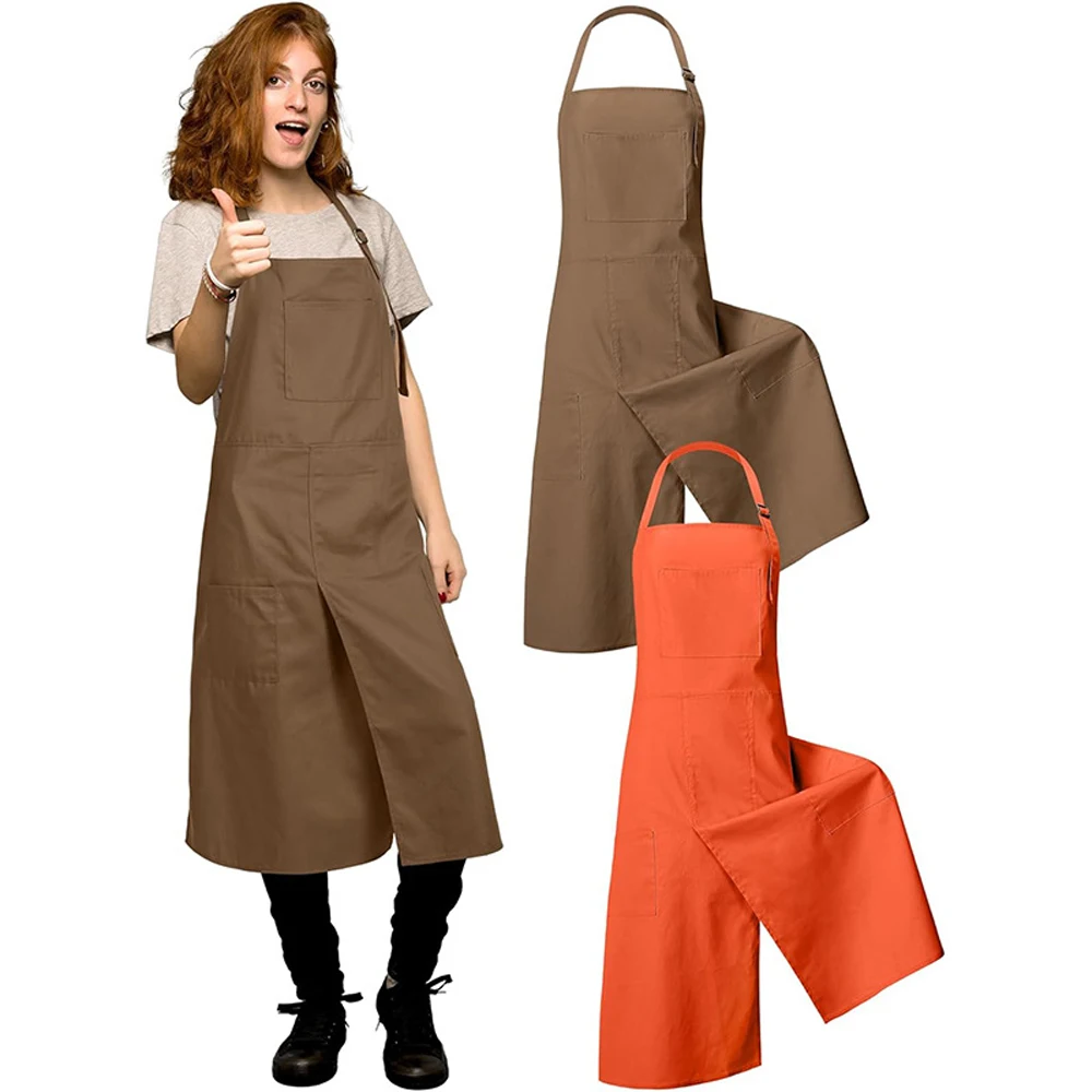 Split Leg Pottery Apron Long Ceramic Making Apron with 3 Pockets Men Women Long Artist Apron for Clay Pottery Work