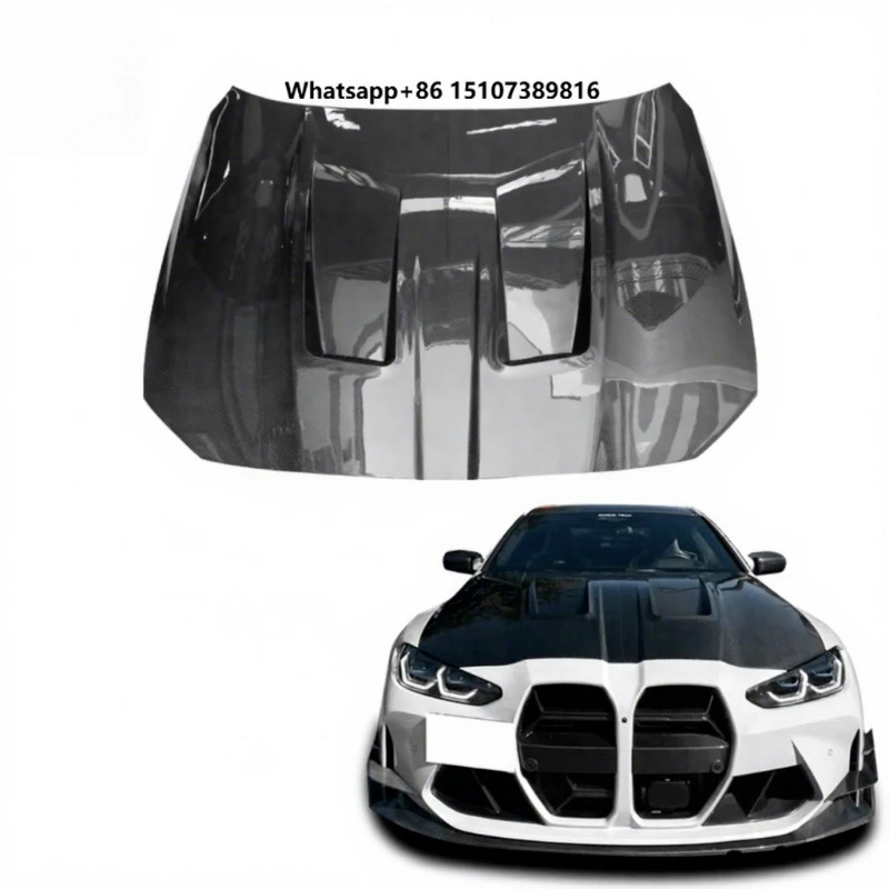 For BW M3 G80 M4 G82 Carbon Fiber Car Engine Cover Bonnet Auto Hood