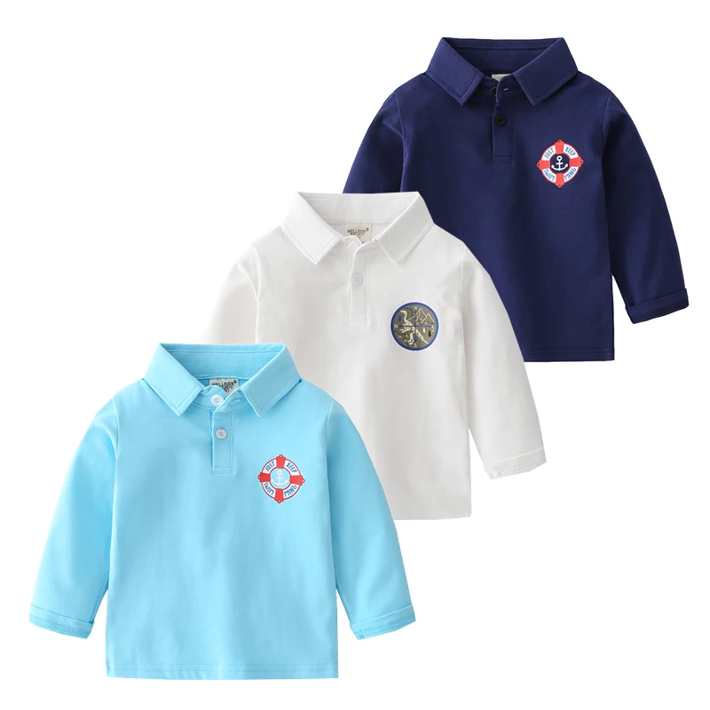 

Cotton Children Polo Shirts Spring Summer Long Sleeve Boys Tees Baby Shirts Children Jersey Kids Clothes