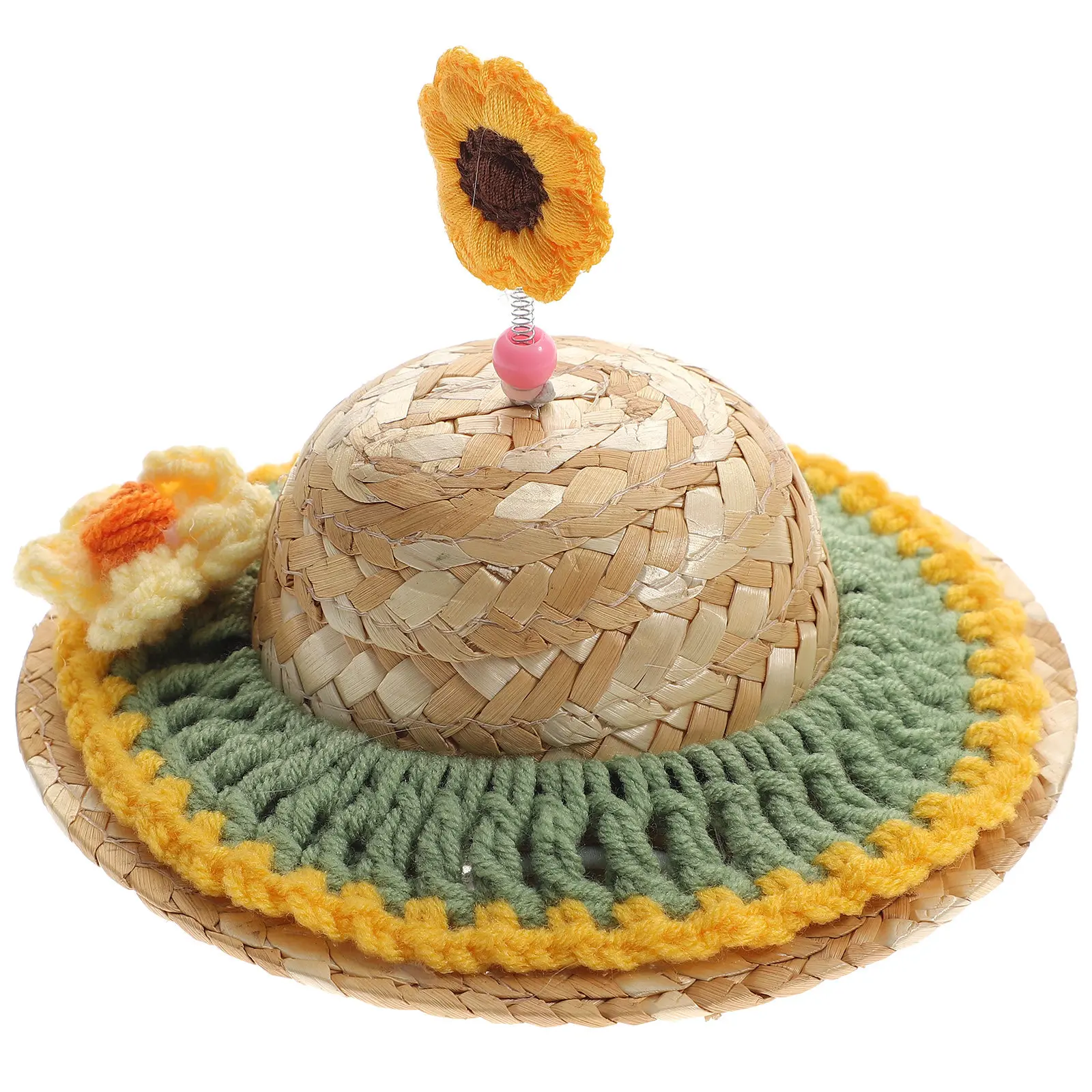 

Регулируемая соломенная шляпа для кошек и маленьких собак, прочный костюм для щенков, аксессуар для вечеринок и косплея, износостойкая шляпа для собак и котят