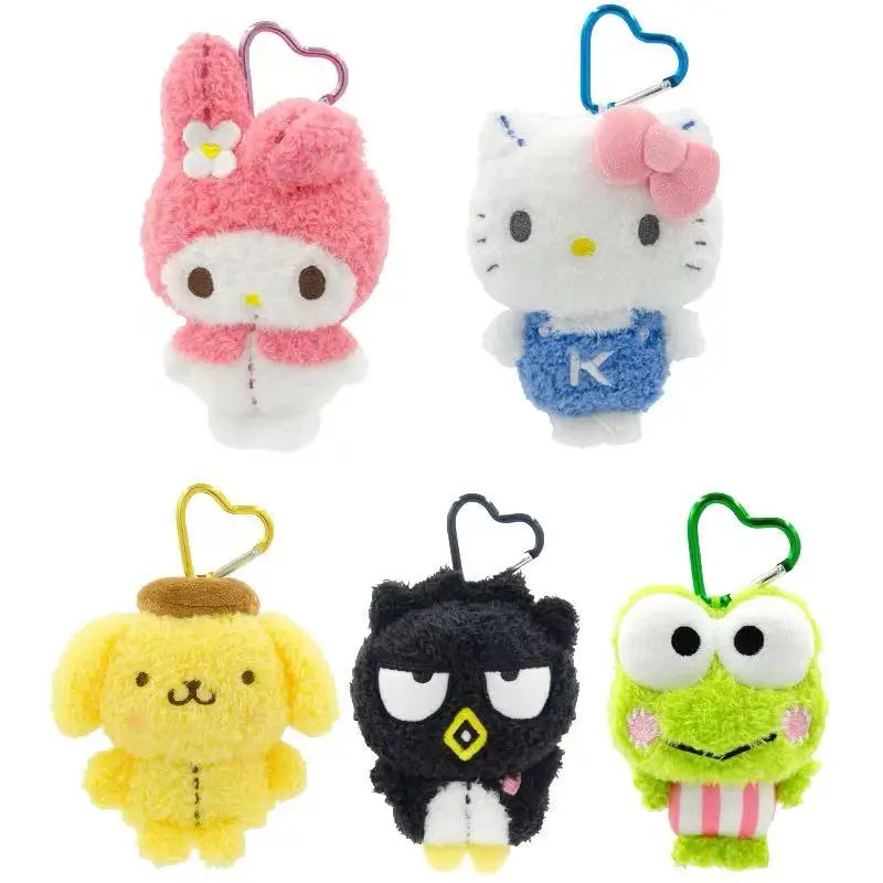Muñeco de peluche Sanrio de dibujos animados de 12CM, colgante de Pompompurin Badtz Maru Keroppi My Melody, colgante pequeño, llavero, bolsa, colgantes, regalo