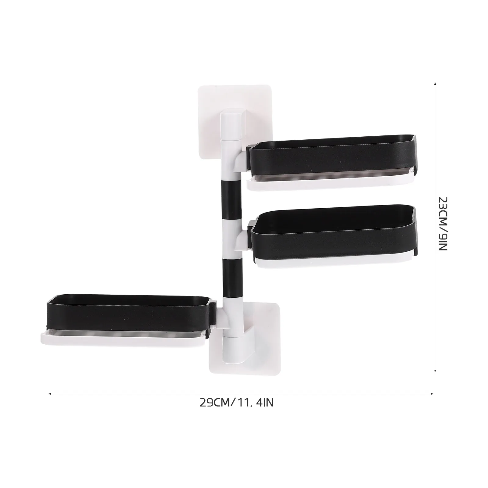 Adhesive 3-Layer Wall Soap Holder No Punching Rotating Drainage Design Space Saving Soap Dish for Bathroom Shower Kitchen