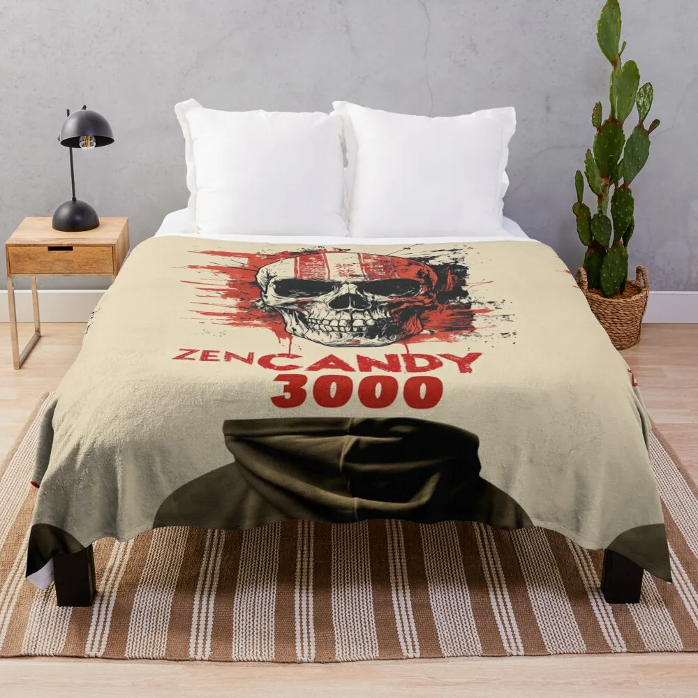 ZEN CANDY 3000 : FLOATING SKULL Paradise Unlock Throw Blanket Camping Thermals For Travel Stuffeds Blankets