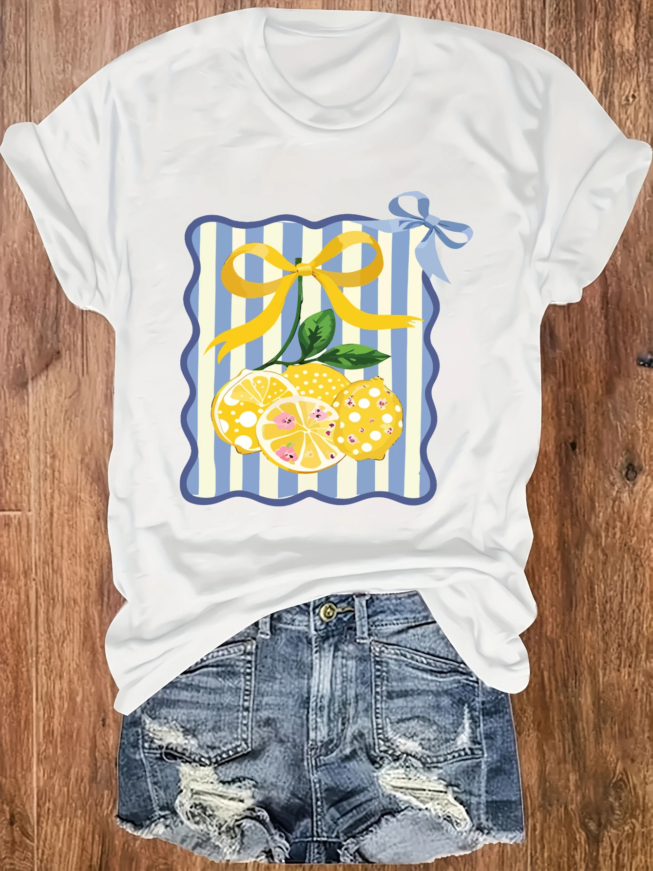 

Women's plus size tank top Lemon Slices With Ribbon And Leaves Suitable for sports and daily wear summer fashion tops summer