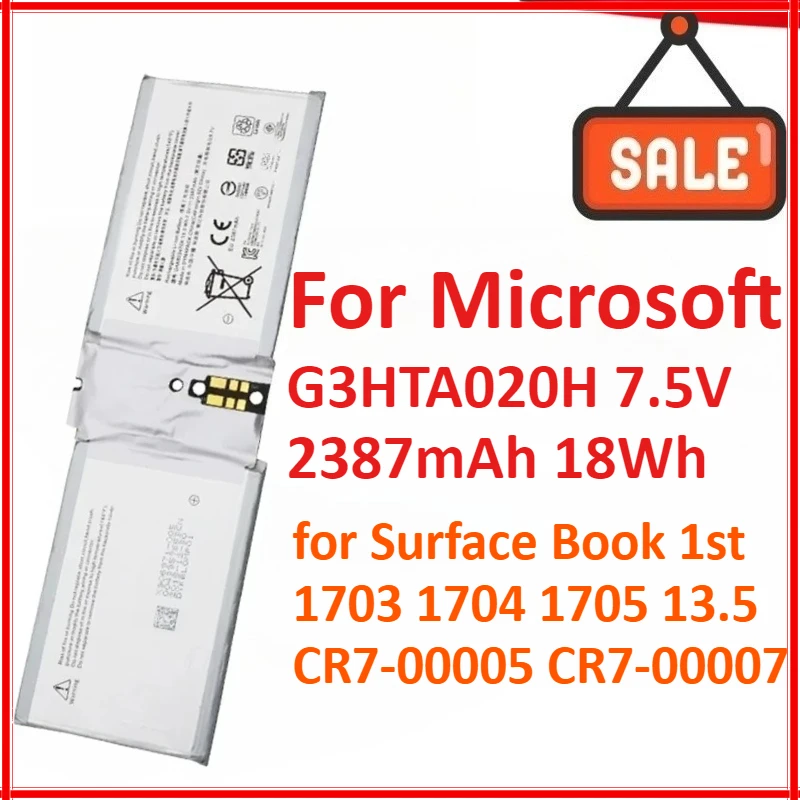 

G3HTA020H 7,5 В 2387 мАч 18 Втч аккумулятор для ноутбука Microsoft Surface Book 1st 1703 1704 1705 13,5 CR7-00005 CR7-00007