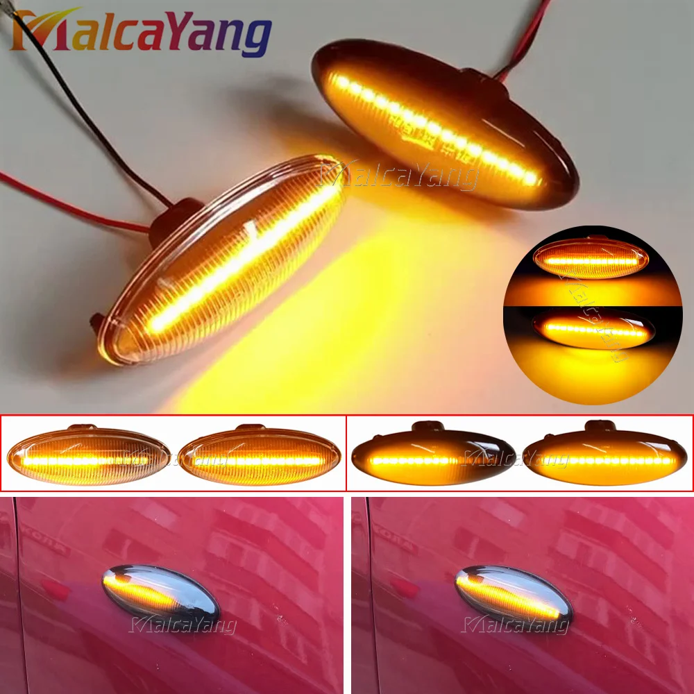 For Toyota Yaris COROLLA Auris Mk1 E15 RAV4 Mk3 Dynamic Led Turn Signal Side Marker Lights Sequential Blinker Lamps .