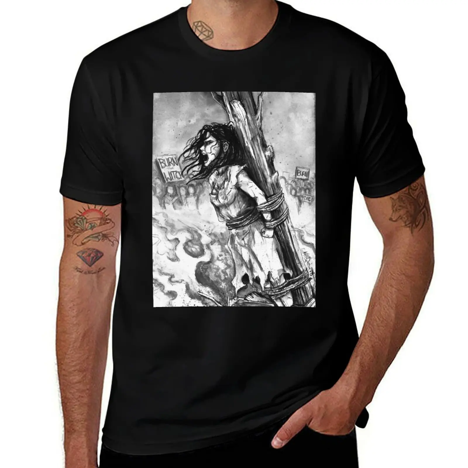 

Witch Burning T-Shirt Plus Size Solid Color T-Shirt