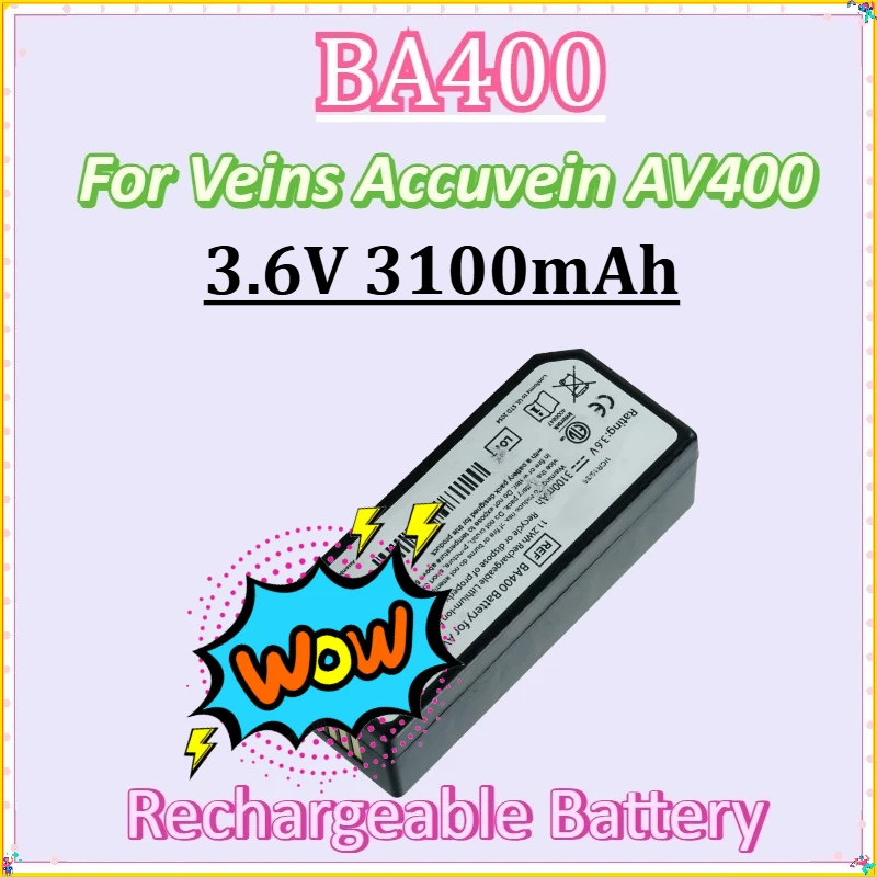 

For Veins Accuvein AV400 Visualization Lamp Monitor Rechargeable Battery New 3.6V 3100mAh BA400