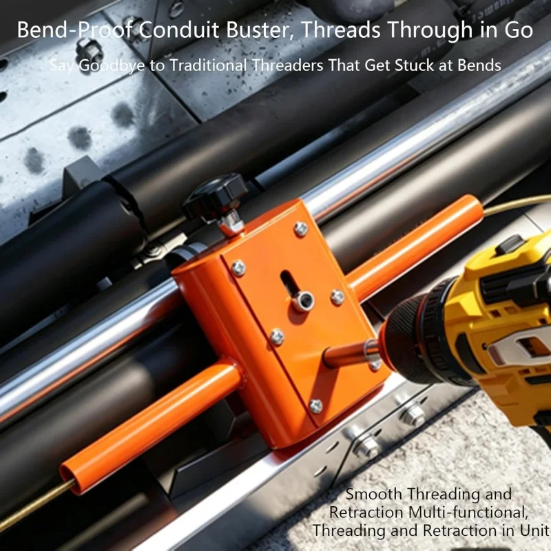 Drill Powered Wire Threading Machine, Automatic Cable Puller Conduit Wire Tool for Electrician Plumber, Fits Max 10mm Wire