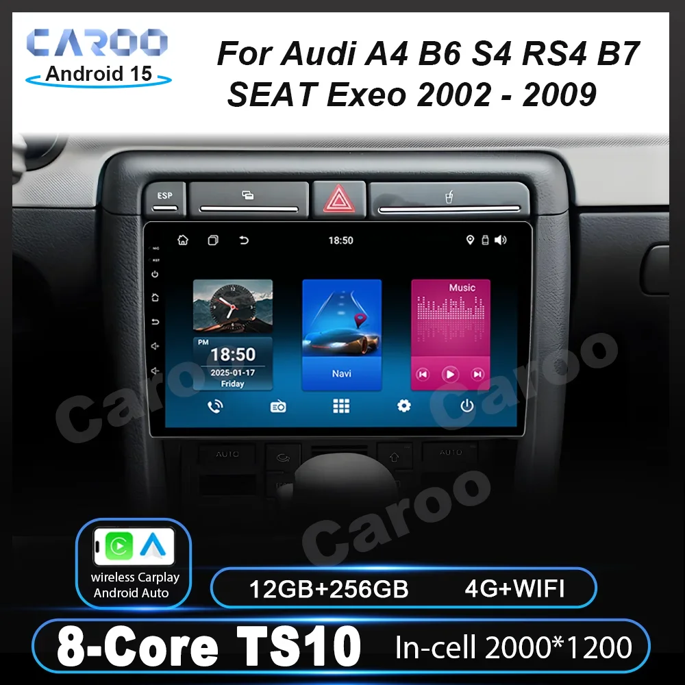 

Android Car DVD Radio For Audi A4 B6 S4 RS4 B7 SEAT Exeo 2002 - 2009 Auto Multimidia Player DSP GPS Navigation Carplay NO 2din