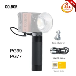 COLBOR PG99 98Wh Battery Grip PG77 Battery Grip with 1/4inch Thread Top&Base / USB -C & D Tap Interface for W60 W100 Video Lamp