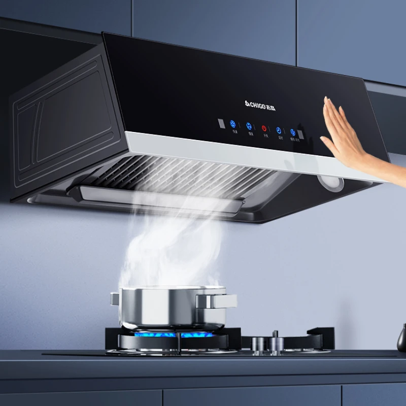 Chigo Range Hood Household Kitchen Large Suction Chinese-style Small Oil Suction Machine Automatic Cleaning Smoke Machine