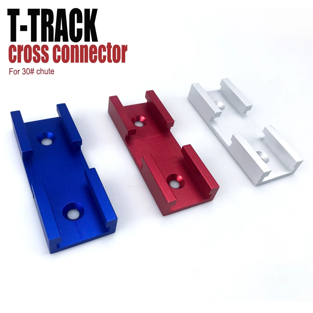 For 30# Chute Woodworking Universal T-track Cross Connector 80mm 200mm Cross Shape T-Track Intersection Parts