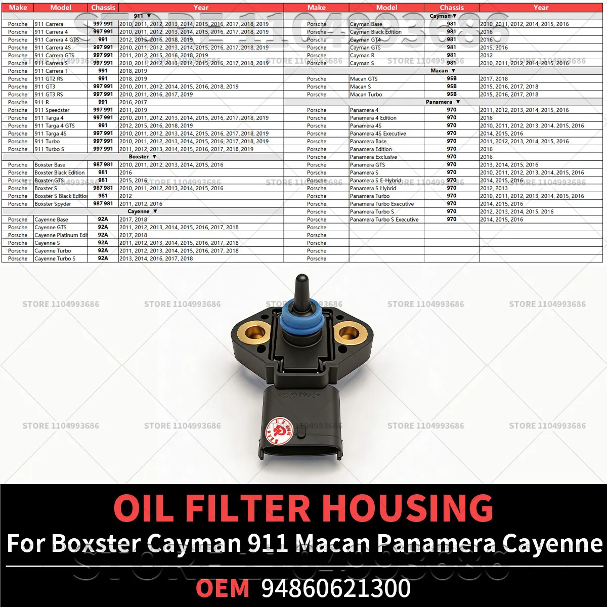 For Porsche Cayenne Macan Panamera 911 Cayman Boxster Engine Oil Pressure Sensor OEM 94860621300 Auto Part Accessories