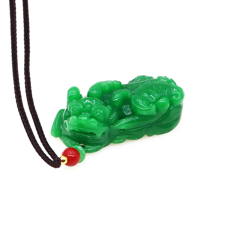 Burmese Jade Pixiu Pendant Necklaces Choker Talismans Natural Jewelry Men Necklace Green Amulet Stone Gift Luxury Jadeite