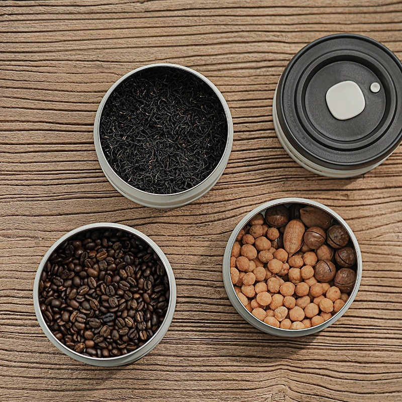 Modern Simplicity Stainless Steel Coffee Bean Powder and Tea Storage Vacuum-sealed Storage Jar Household Accessories and Tools