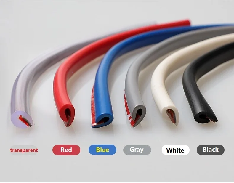 Car Door Anti Collision Strip U Type Universal Rubber Car Door Protection Edge Guards Trim Styling Moulding Strip Car Decals 5M