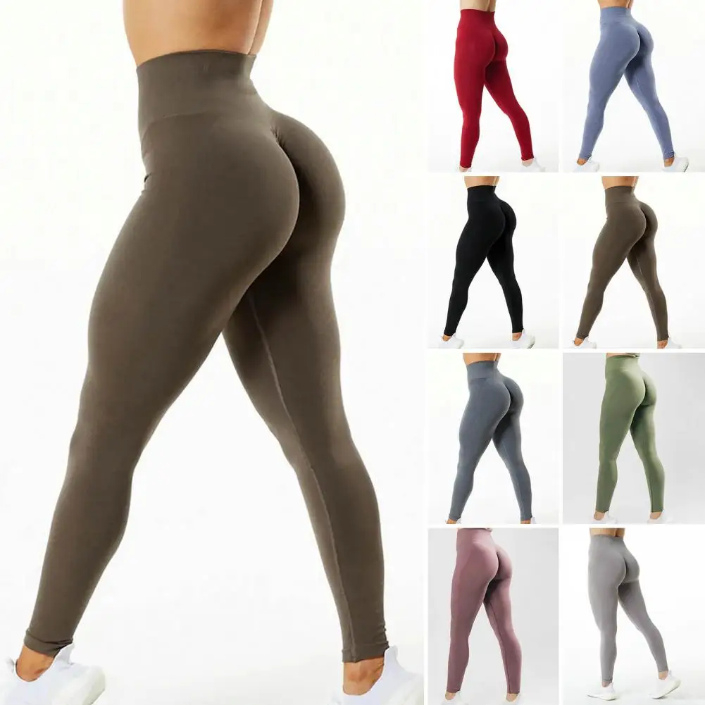 Alta cintura barriga controle calças para mulheres, butt lifting, yoga calças, macio, push up, sem costura, magro, fitness leggings, roupas esportivas, jogging