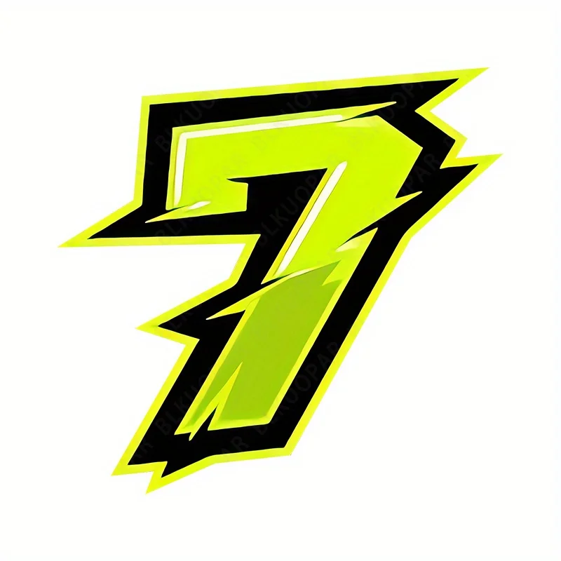 

Motorcycle Racing Number 7 Vinyl Decal, Scratch-Resistant Matte Waterproof Sticker for Cars, Motorcycles, Helmets & Laptops