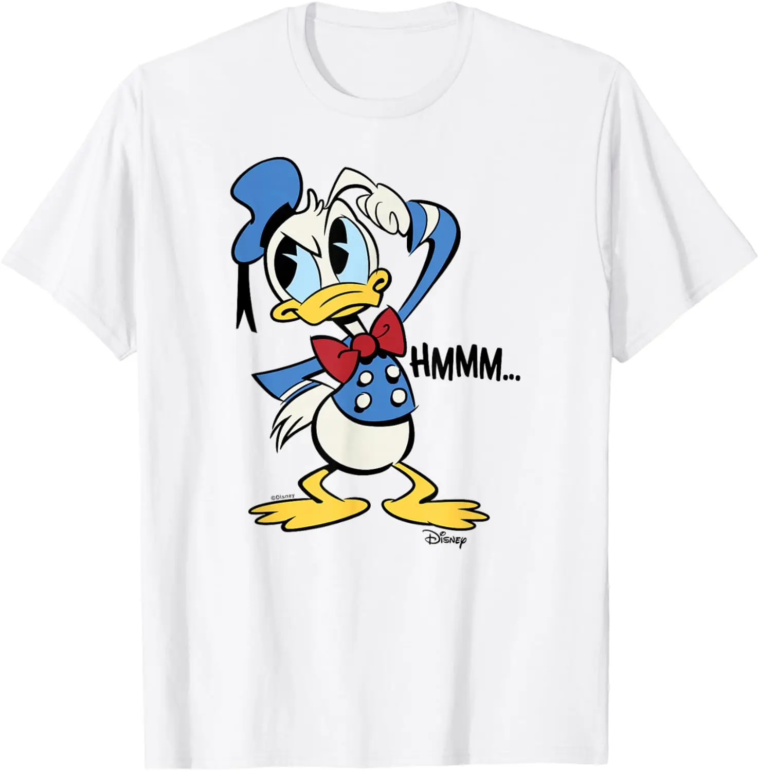Duck - Hmmm Donald T-Shirt 100% Cotton Trendy Y2K Short-Sleeve Tee-Soft, Quick-Drying, Moisture-Wicking; Ideal Sports Casual