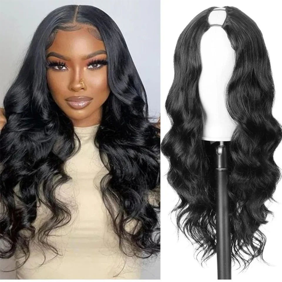 

U Part Body Wave Glueless Human Hair 180 Density Wig Quick & Easy Install Wigs For Women Real Scalp Glueless Human Hair Wigs