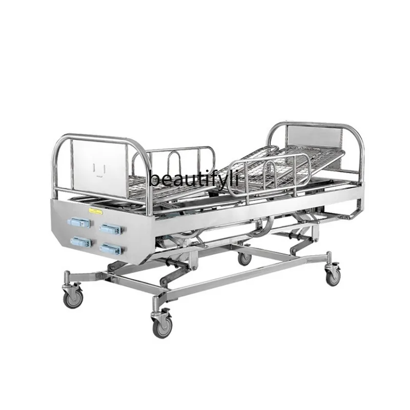 

Stainless steel manual four-shake nursing bed Hospital special orthopedic nursing bed Manual paralyzed elderly nursing bed