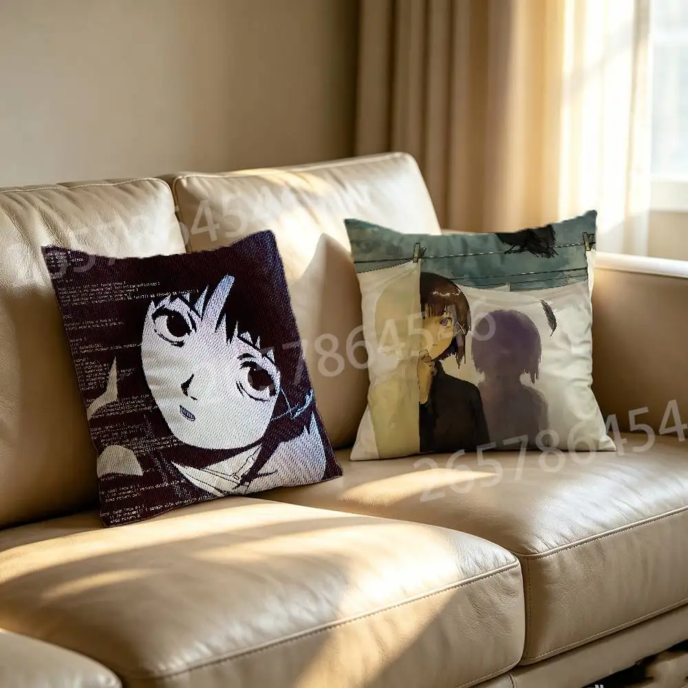 Serial E-Experiments Lain Printed Pillow Cover Cushion Case Simple Sofa Pillow Case No Pillow Core