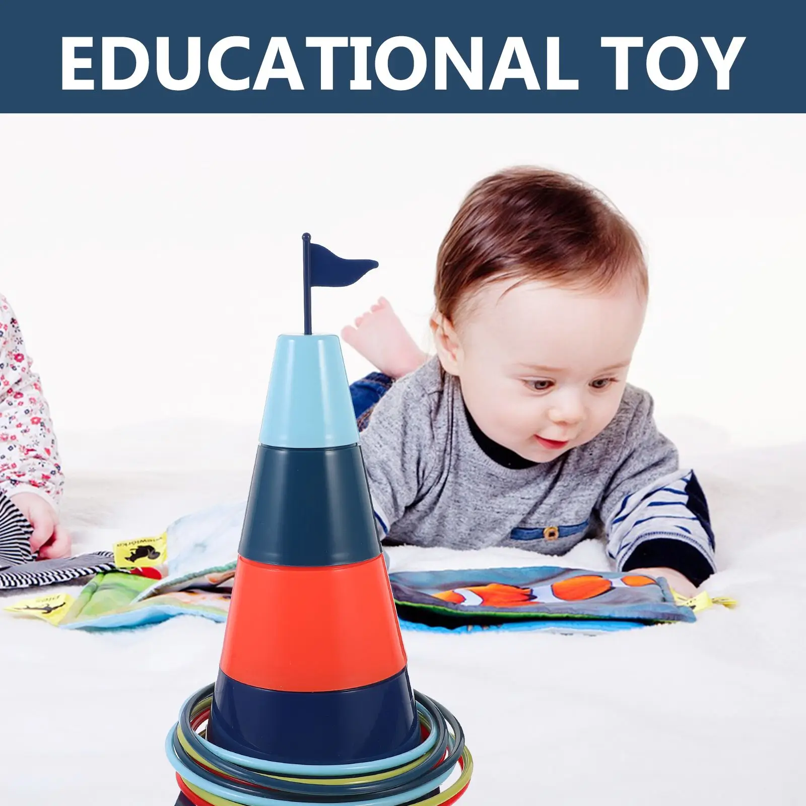 لعبة الرمي الدائري للأطفال التعليمية، ألعاب بلاستيكية مكدسة لامعة، تصميم قابل للفصل، سهل التخزين في الهواء الطلق #4