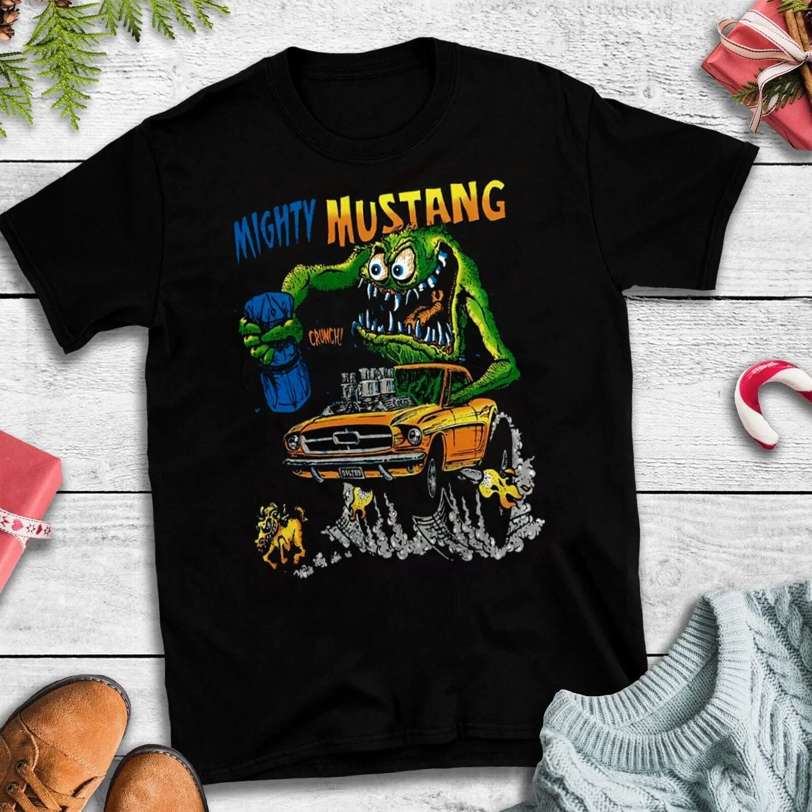 

Mighty Mustang Ed Roth Rat Black All Size T Shirt
