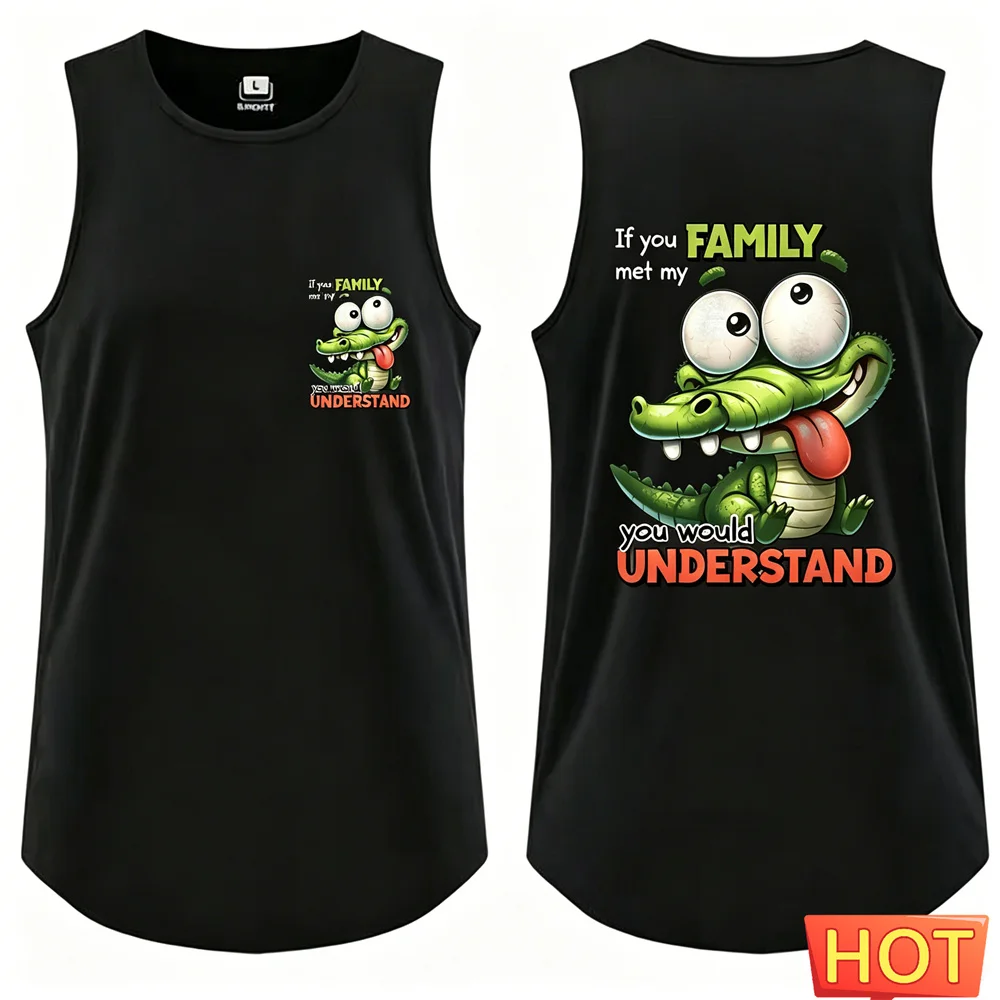 Summer Men's sleeveless T-shirt Graphic Crocodile men's t-shirts and tank top Casual men's vest funny tank top y2k Men clothing