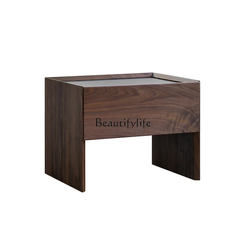 

Italian-style Modern Bedside Cabinet Simple Storage Solid Wood Nightstand
