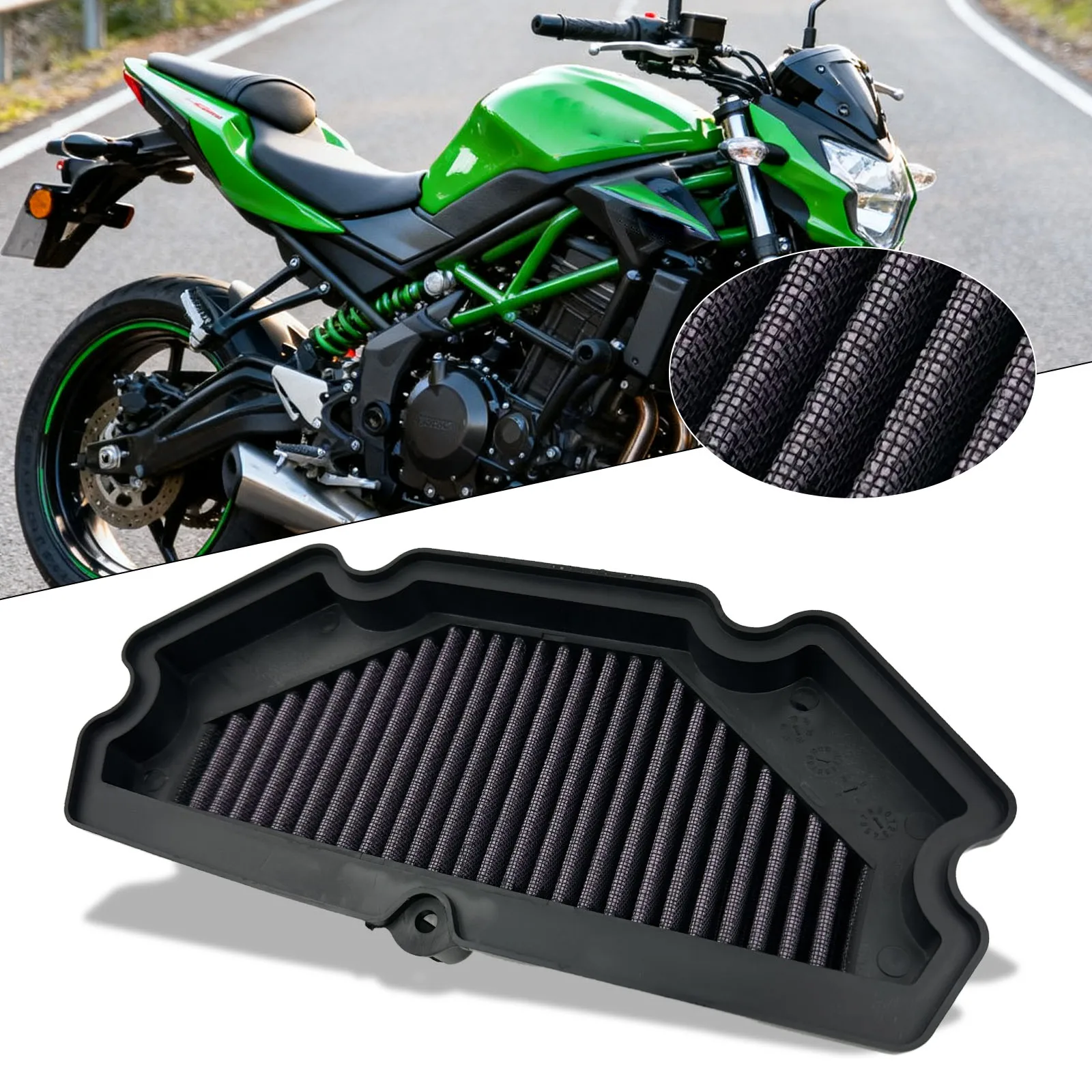 1PCS High Flow Washable Motorcycle Intake Air Filter For Kawasaki ER-6N NINJA 650 ABS ER 6N/6F ER6N ER6F EX650 ER-6F 2012-2016