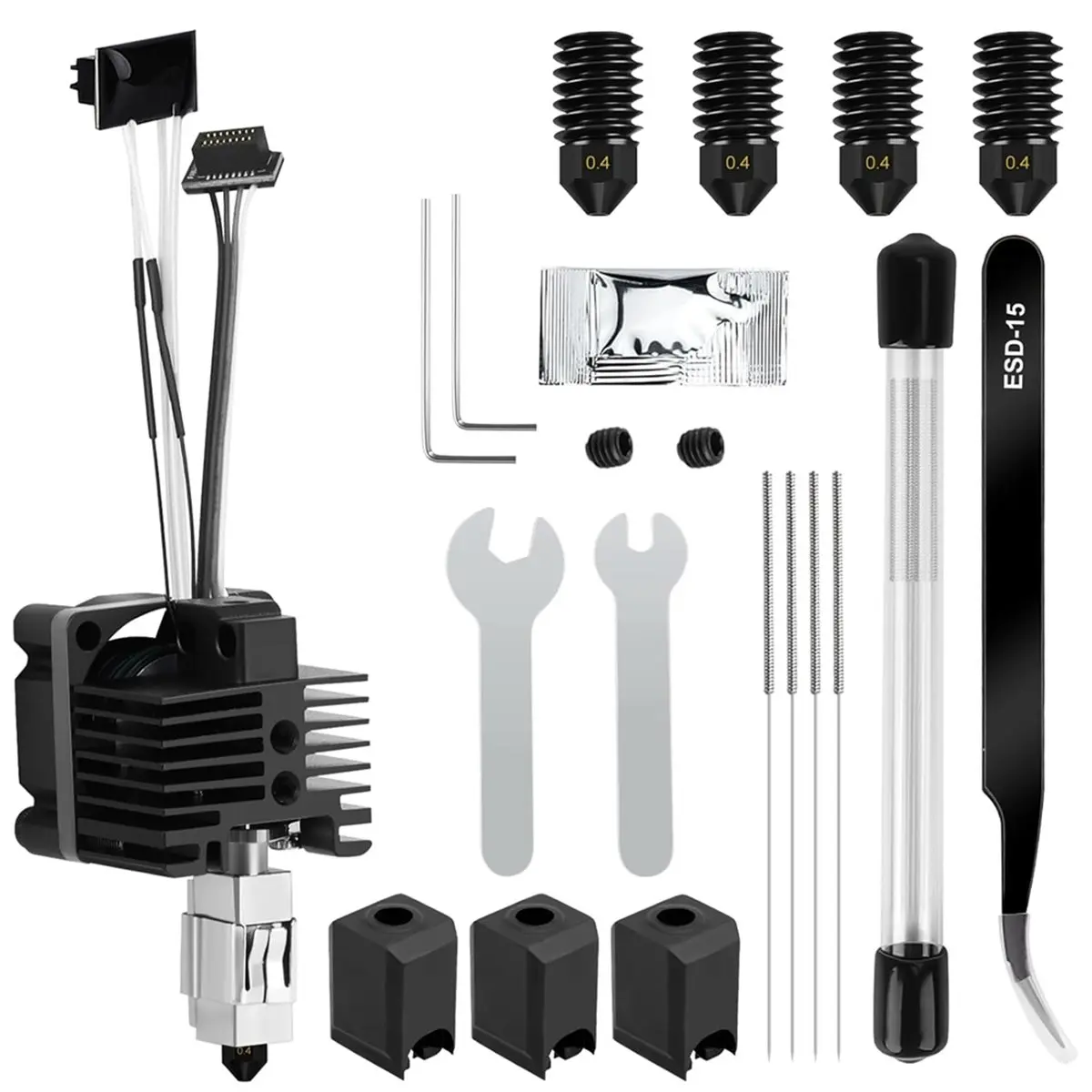 HITL Hotend Kit for P1P/P1S, 3D Printer Full Assembly Hot End with Fan, P1S Hardened Steel 0.4mm Nozzle High Speed