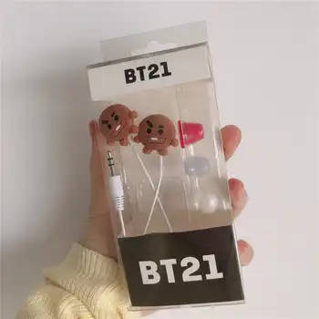 Słuchawki douszne BT21 COOKY SHOOKY z kreskówek anime, modne, nowe, urocze, douszne, do nauki, sportowe, rekreacyjne, prezent dla przyjaciół 6 best sales etui na airpody bt21 - №3
