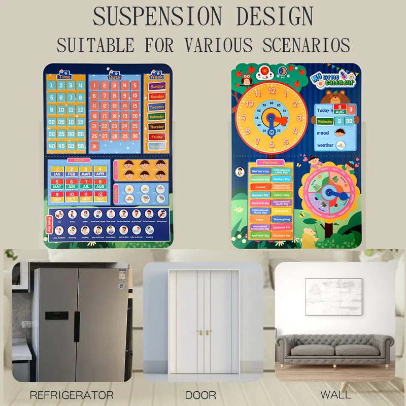 Mein kleiner Kalender, Kinderuhr, Spielzeug, Kinderpuzzle, Früherziehung, Lernzeit, Lernen, Feiertage kann aufgehängt werden