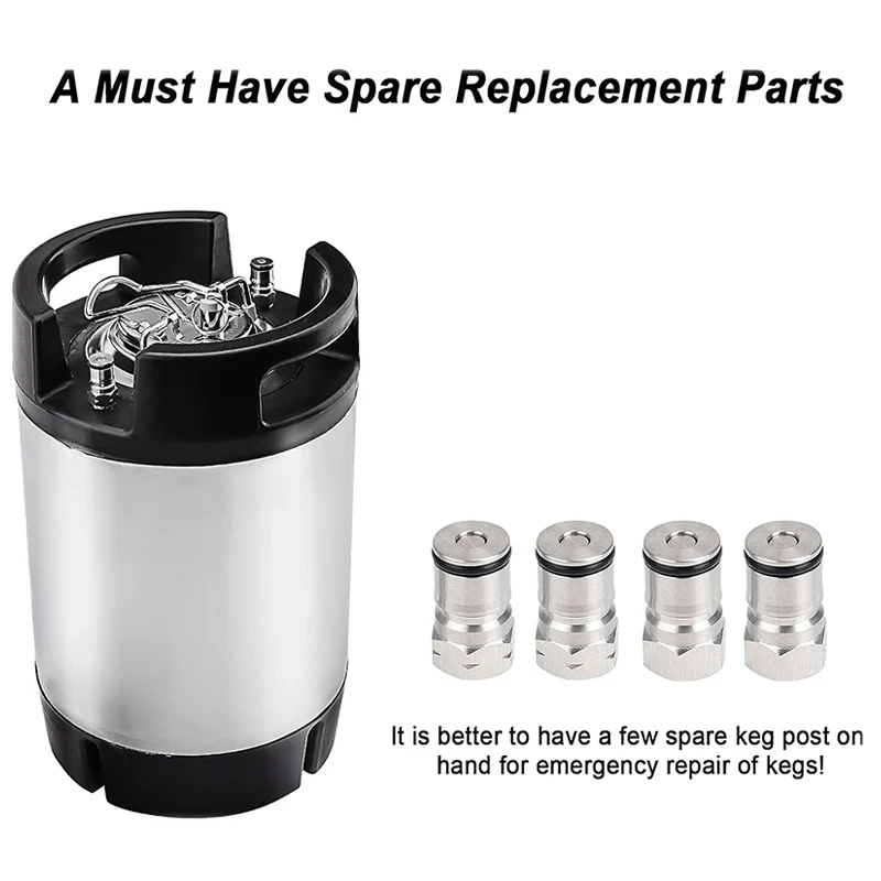 Beer Keg Post,19/32-18 Gas/Liquid Ball Lock Post for Cornelius Keg,Nice Replacement with Stronger Spring Inside,Holding Pressure