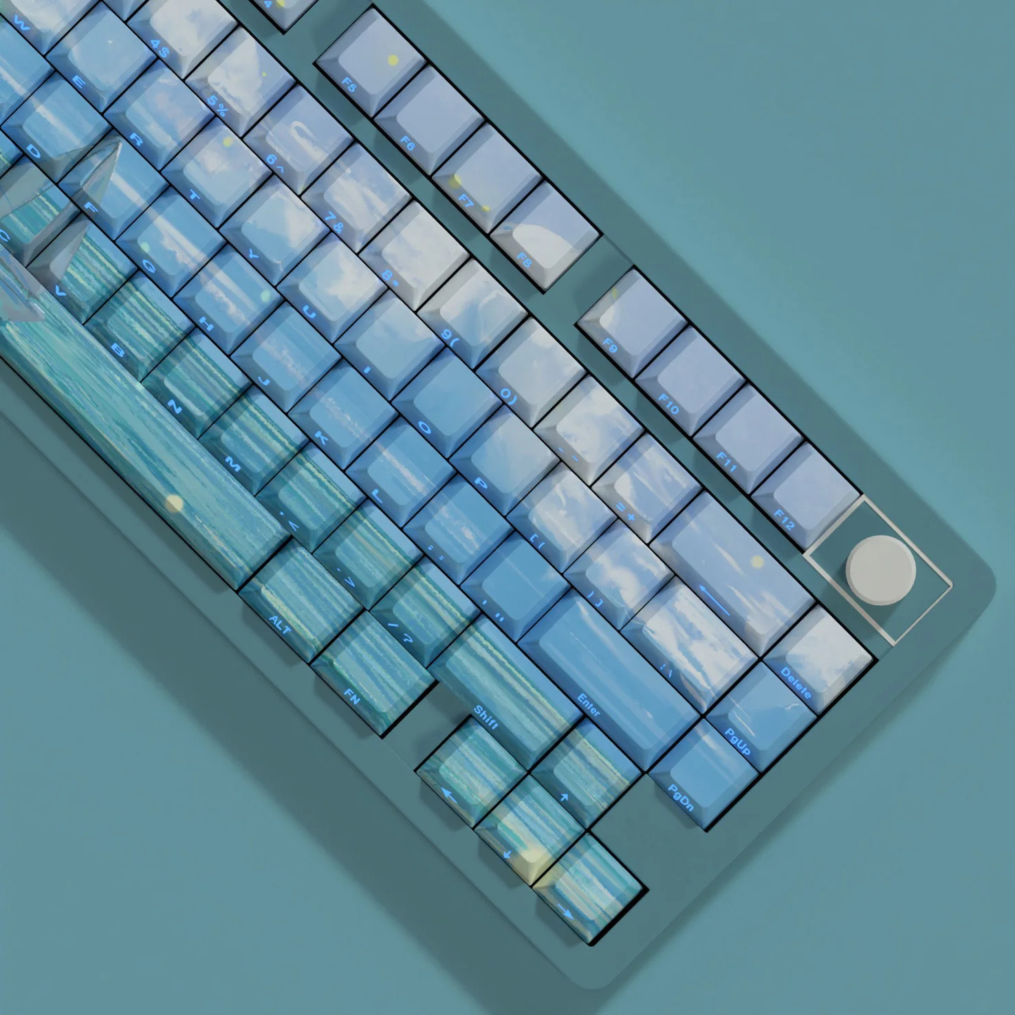 135 Keys Ocean Shine Through Side Printed Mechanical Keyboard Keycaps Cherry Profile PBT Double Shot Keycap Custom Key Caps DIY