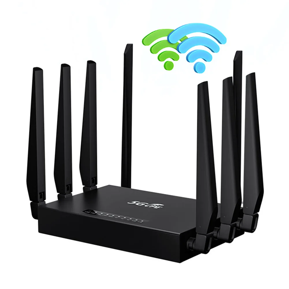 

5G CPE WIFI6 Router 4*LAN 1*WAN Ports WIFI Router with SIM Card Solt Dual Band 2.4G+5.8G Wireless Router 5dBi High Gain Antenna