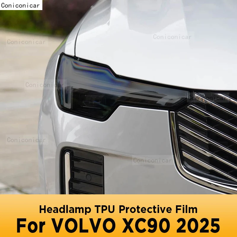 

Для VOLVO XC90 2025, оттенок автомобильных фар, дымчатая черная защитная пленка, виниловая защита, прозрачная наклейка из ТПУ, аксессуары