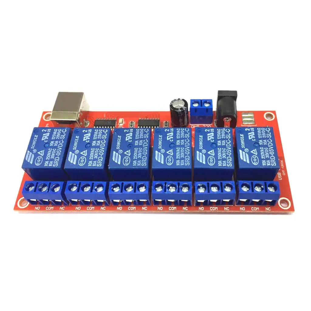 1/2/4/6/8 Channel USB Relay Board Module Optocoupler LED Drive-