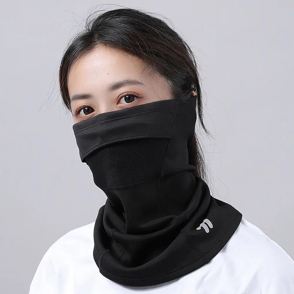 Cool Half Face Fleece Balaclava Caps Windproof Ponytail Hole Design Thermal Cycling Mask Fleecing Warm Scarf for Winter Cycling