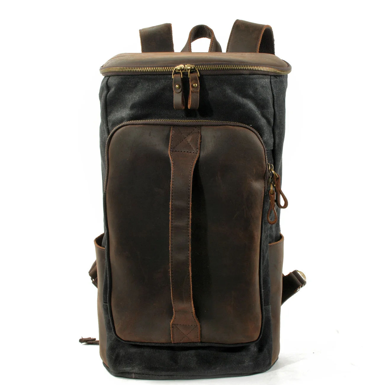 

Men's Waxed Canvas Backpack - Large Capacity Waterproof Hiking Bag for Outdoor Sports, Travel & Daily Commute