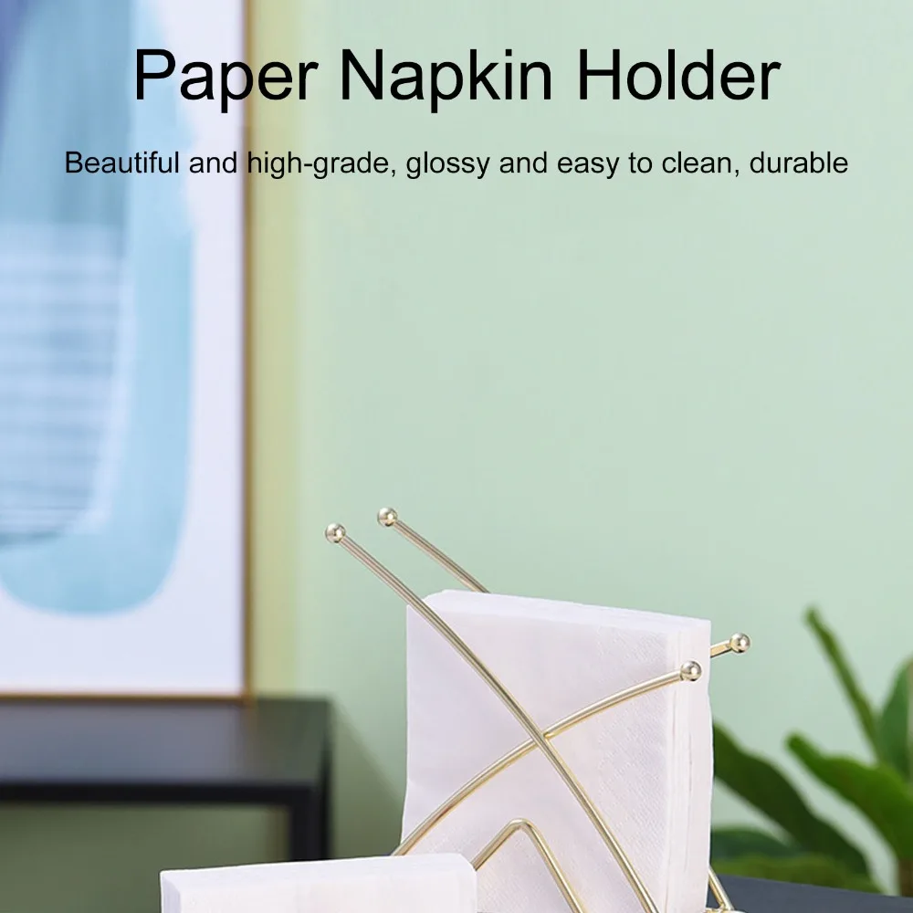 Decorative X-Shape Napkin Holder Hollow Design 16*16*5.6cm Metal Paper Napkin Holder Iron Fashion Tissue Holder Restaurant