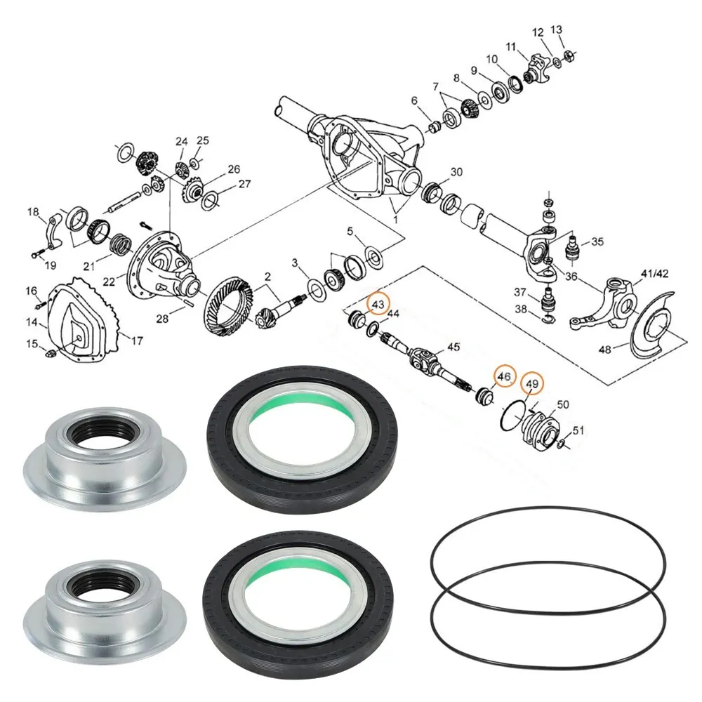 Axle Seal Kit D60 For 2005-2019 Ford F250 F350 F450 F550 Super Duty 2017426, 2014835, 54983
