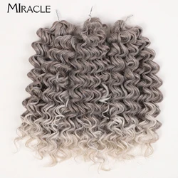MIRACLE 12 Inch Krullend Haar Extensions Synthetische Twist Gehaakte Haarbundels Diepe Golf Vlechthaar Gehaakte Vlechten Haar
