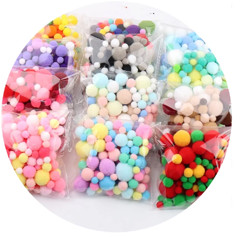 10-30 مللي متر 20 جرام متعدد الحجم مزيج الألوان لينة بوم بومس الكريات الكرة اليدوية الاطفال اللعب ديكور الزفاف DIY بها بنفسك الحرفية لوازم الخياطة #6