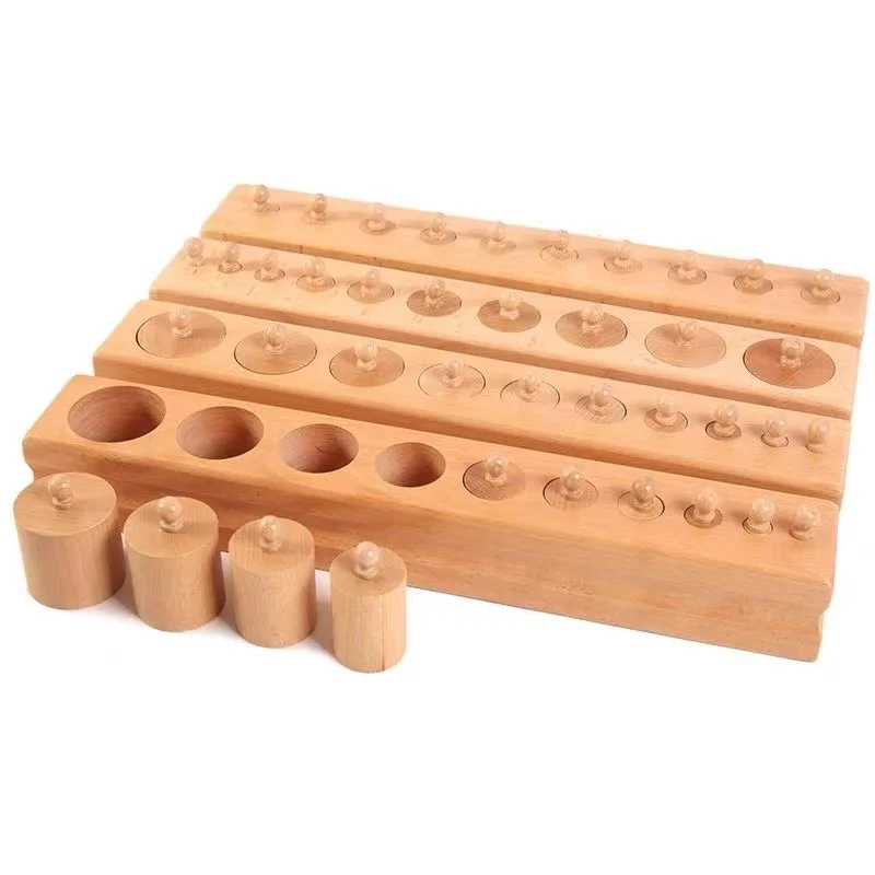 Wooden New Puzzle Game Cylinder Professional Pre Education Sensory Training Tools Creative Home Ornaments Kids Parents Toy Gifts